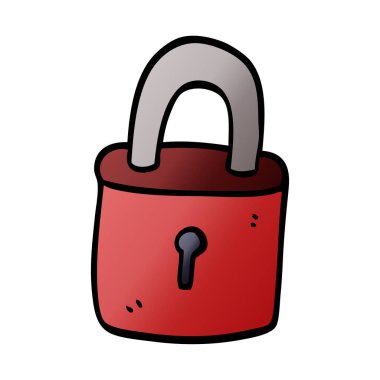 karikatür bir doodle kilit