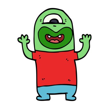 çizgi film doodle uzaylı canavar