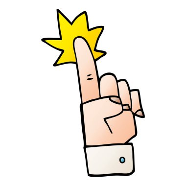 çizgi film doodle işaret eden bir ele