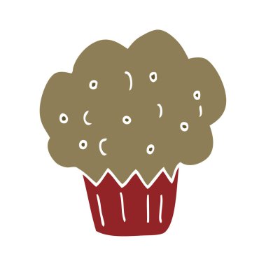 düz renk tarzı çizgi film muffin