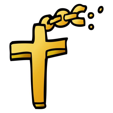 Doodle haç zinciri üzerinde çizgi film