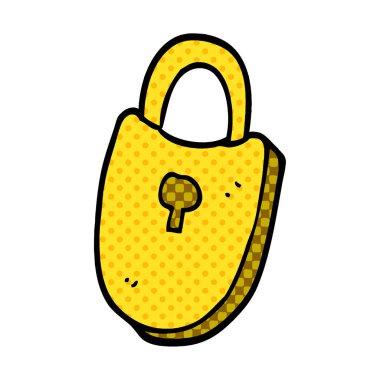 çizgi film doodle hazine kilit