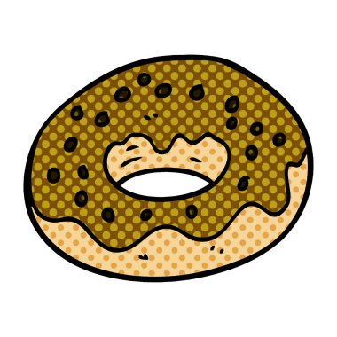 çizgi film doodle Çikolata kaplı çörek