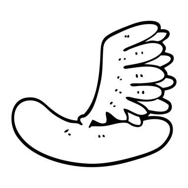 Sosisli sandviç çizgi çizim karikatür