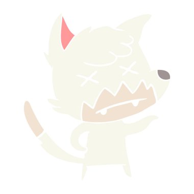 düz renk tarzı çizgi film ölü fox