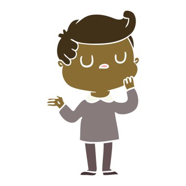 düz renk tarzı çizgi film adam merak