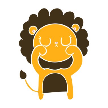 düz renk tarzı çizgi film aslan