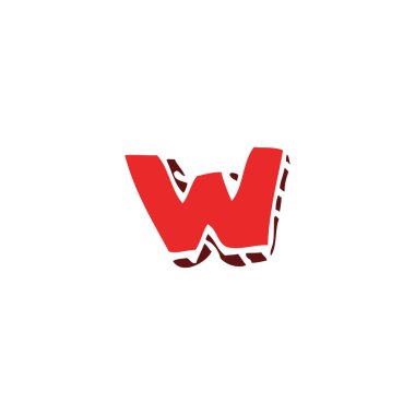 çizgi film doodle harf w