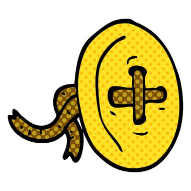 çizgi film doodle eski düğmesi