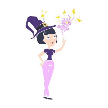 cadı düz renkli çizimi