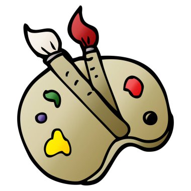 çizgi film doodle sanatçı paleti