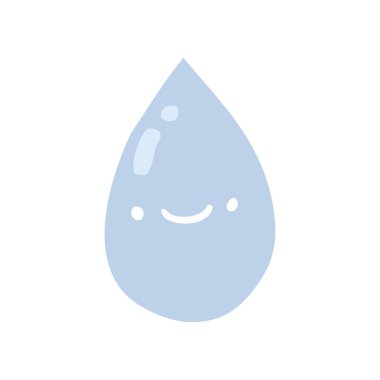 düz renk tarzı çizgi film yağmur damlası