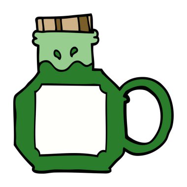 çizgi film doodle yeşil iksir