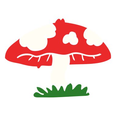 çizgi film mantar doodle, illüstrasyon vektör