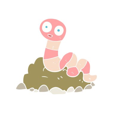 solucan düz renkli çizimi