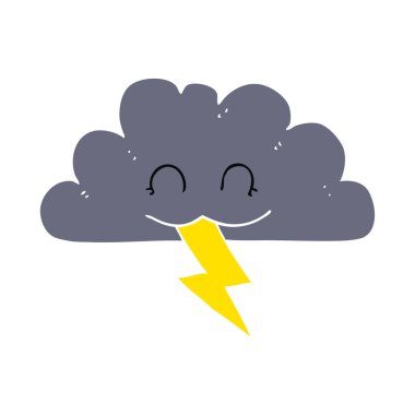 fırtına bulutu düz renkli çizimi