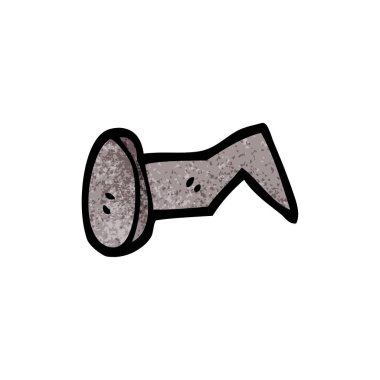 çizgi film doodle bükülmüş demir çivi