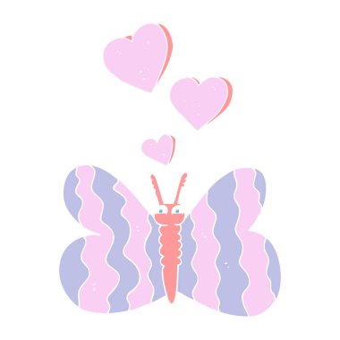 düz renk illüstrasyon kelebek