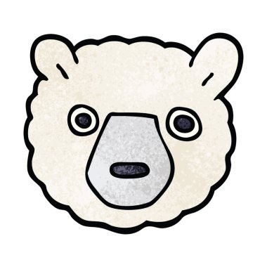 çizgi film doodle kutup ayısı yüz