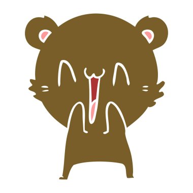 mutlu ayı düz renk stil çizgi film