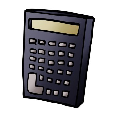 çizgi film doodle hesap makinesi, vektör çizim