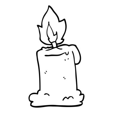 çizim karikatür yanan mum