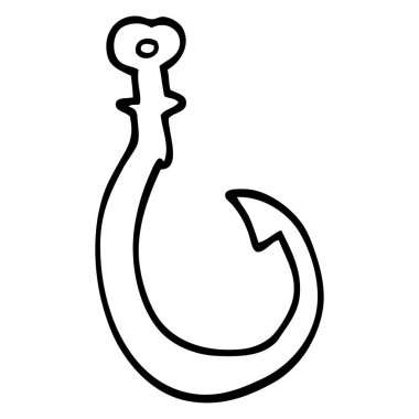çizim karikatür büyük balık kanca