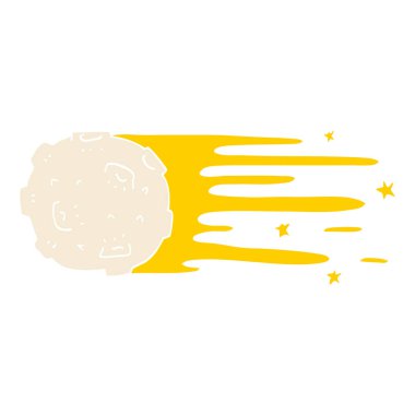 çizgi film doodle uçan asteroit