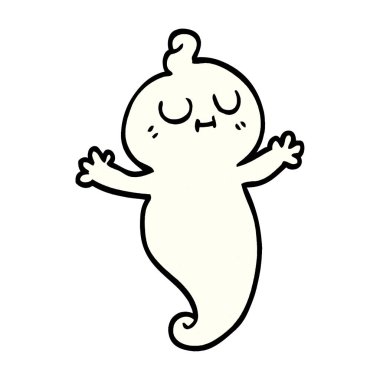 çizgi film doodle hayalet, vektör çizim