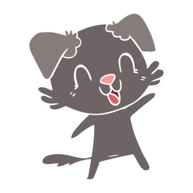 düz renk stil karikatür köpek gülüyor