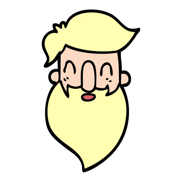 Dessin Animé Doodle Barbu Homme — Image vectorielle