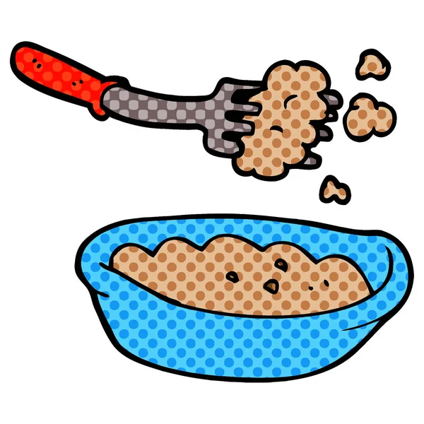 动画片涂鸦碗的食物 — 图库矢量图片