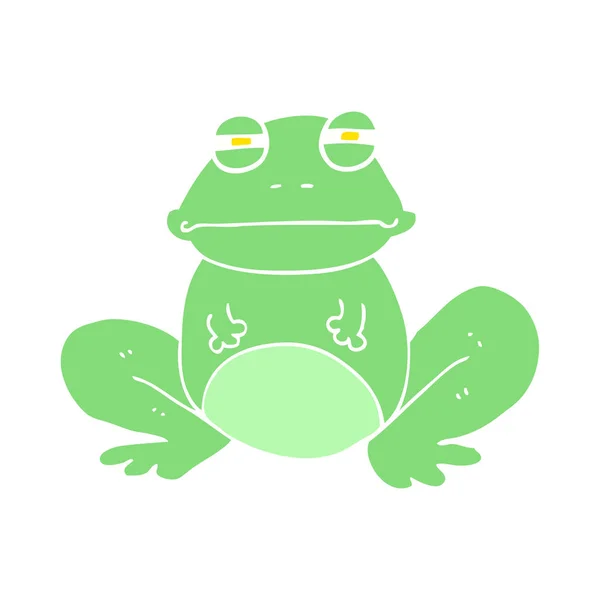 Illustration Couleur Plate Grenouille — Image vectorielle