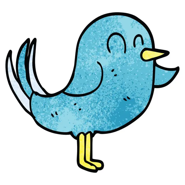 Kreslený Doodle Pták Směřující — Stockový vektor