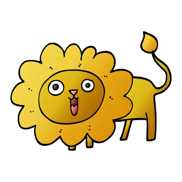 Мультфильм Каракули Счастливый Лев — стоковый вектор