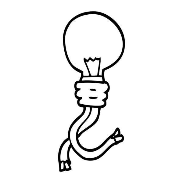 Dessin Ligne Ampoule Électrique Dessin Animé — Image vectorielle