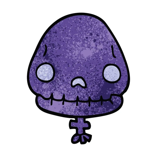 Dibujos Animados Garabato Halloween Cráneo — Vector de stock