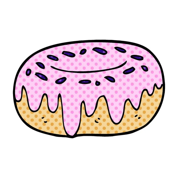 Cartoon Doodle Donut Mit Streusel — Stockvektor