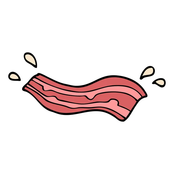 Cartoon Doodle Bacon Vit Bakgrund — Stock vektor