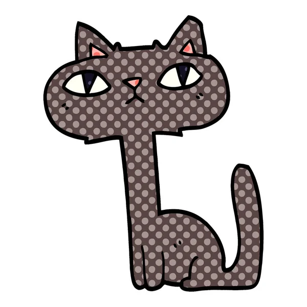 Desenho Animado Doodle Gato Engraçado — Vetor de Stock