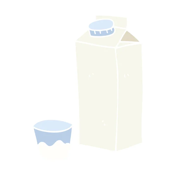 Ilustracja Kolor Płaskie Opakowania Mleka — Wektor stockowy