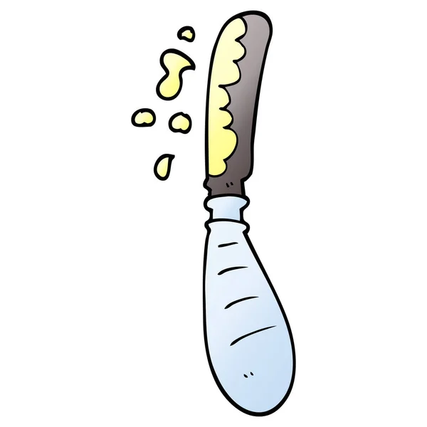 Nóż Masła Doodle Kreskówka — Wektor stockowy