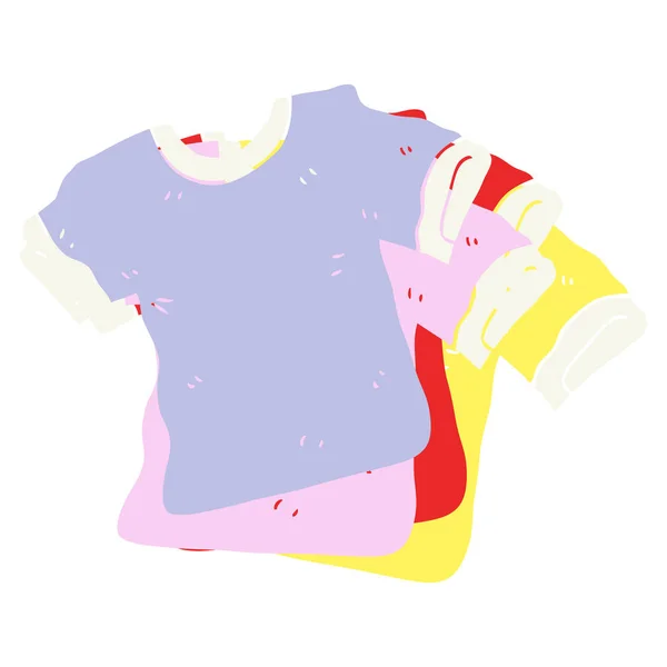 Ilustración Color Plano Camisetas — Vector de stock