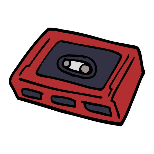 Cartone Animato Doodle Nastro Retrò Cassetta — Vettoriale Stock