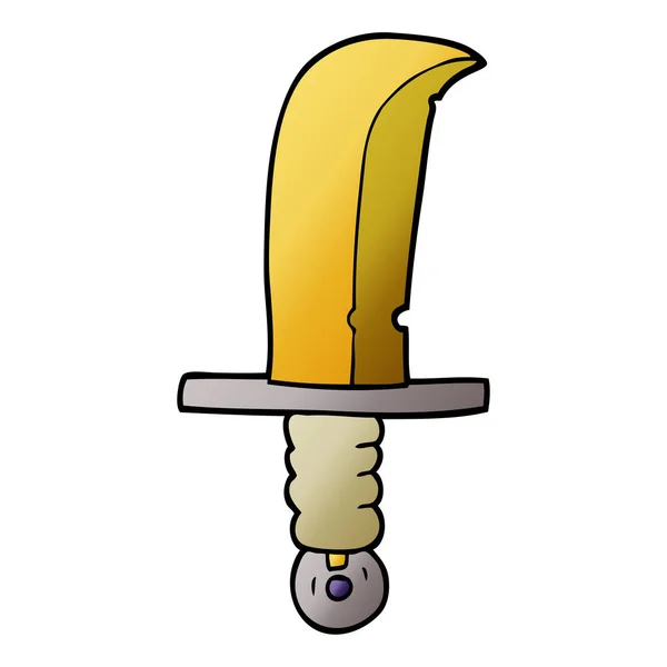 Cartoon Doodle Starý Bronzový Meč — Stockový vektor