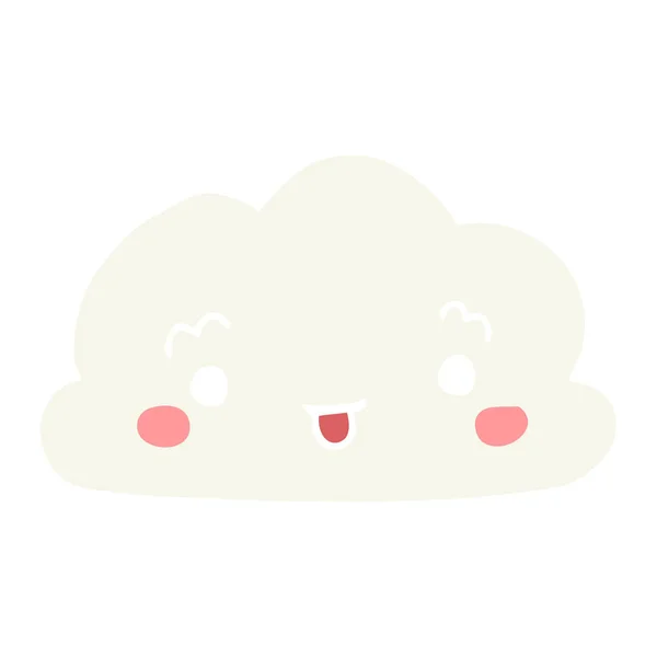 Nube Dibujos Animados Estilo Color Plano — Vector de stock