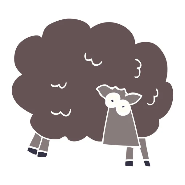 Dessin Animé Doodle Mouton Noir — Image vectorielle