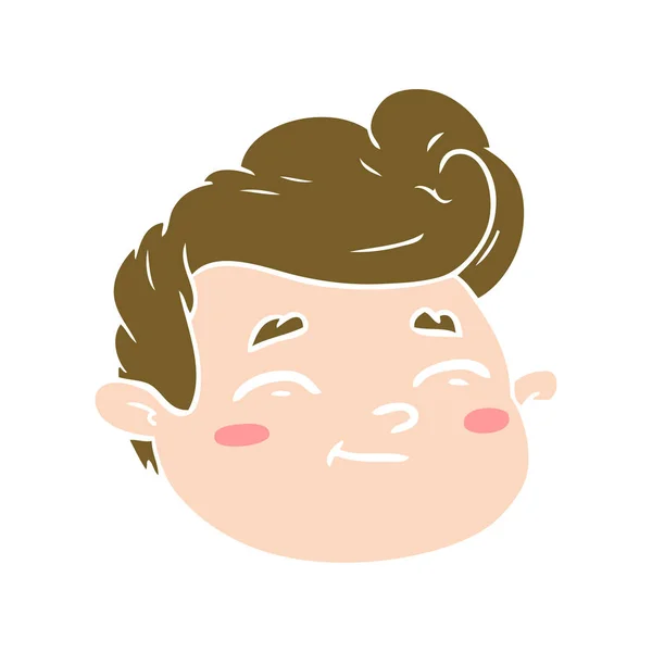 Flache Farbe Stil Cartoon Männliches Gesicht — Stockvektor