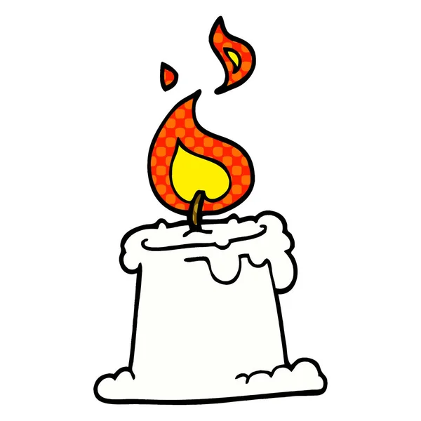 Cartoon Doodle Candle Burning — Stock Vector