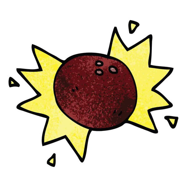 Cartoon Doodle Striking Bowling Ball — Stock Vector